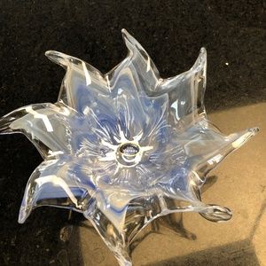 Blue swirl Murano Multi point turned dish